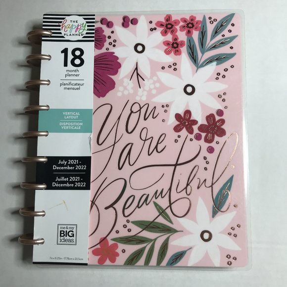 The Happy Planner Classic 18 Month Vertical Layout You Are Beautiful - Picture 1 of 10